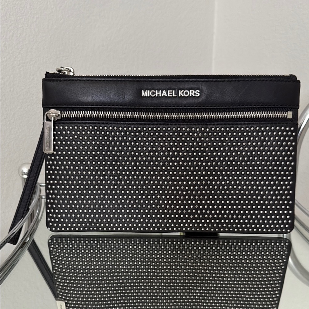Michael Kors Black Studded Clutch